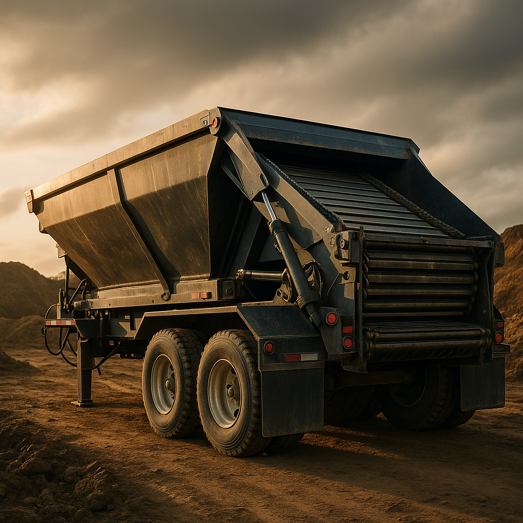 Antz trailer on a construction jobsite, showing durable USA-built design